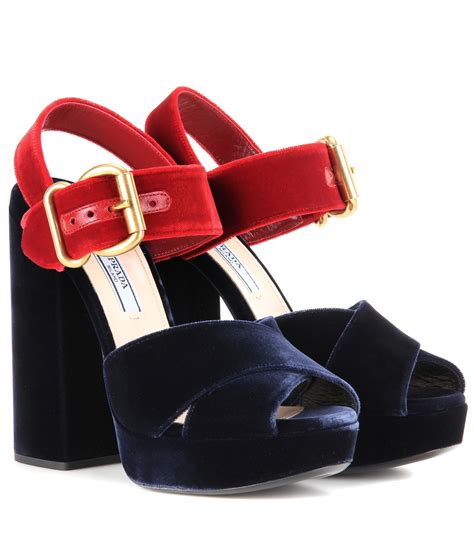 prada milano shoes blue heels peep toe|Prada leather sandals.